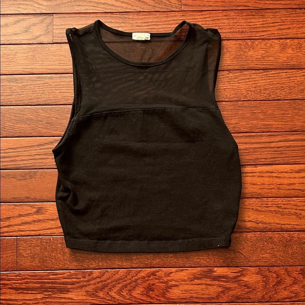 Garage Black Mesh Crop Top